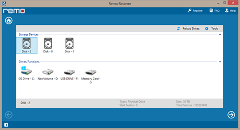 Windows 8 Software for Retrieving Lost Data on SD Card - Select Memory Card